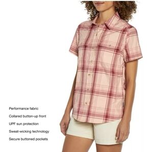 Eddie Bauer Women’s Short Sleeve Adventure Top, Pink Size Large MSRP $54.99